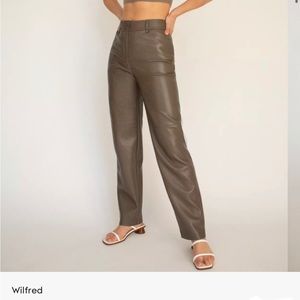 WILFRED FUNK LEATHER PANT - LIGHT BROWN SIZE 6